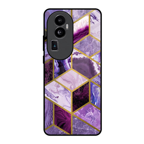 Purple Rhombus Marble Glossy Case for Oppo Reno10 Pro Plus 5G