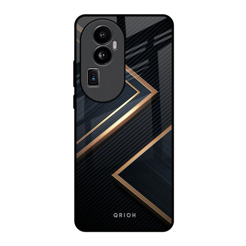 Sleek Golden & Navy Glossy Case for Oppo Reno10 Pro Plus 5G