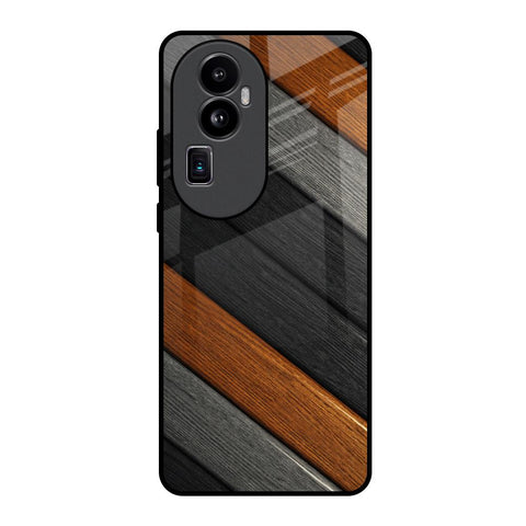 Tri Color Wood Glossy Case for Oppo Reno10 Pro Plus 5G