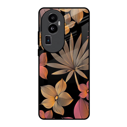 Lines Pattern Flowers Glossy Case for Oppo Reno10 Pro Plus 5G