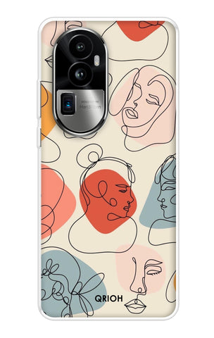 Abstract Faces Soft Cover for Oppo Reno10 Pro Plus 5G