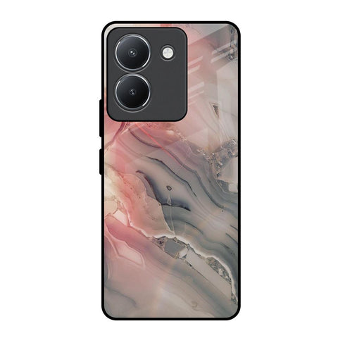 Pink And Grey Marble Glossy Case For Vivo Y36