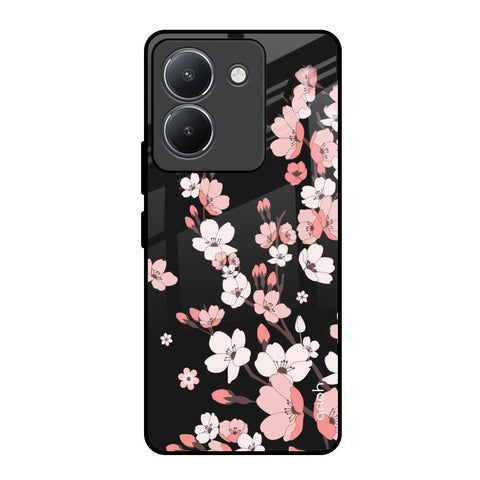 Black Cherry Blossom Glossy Case for Vivo Y36