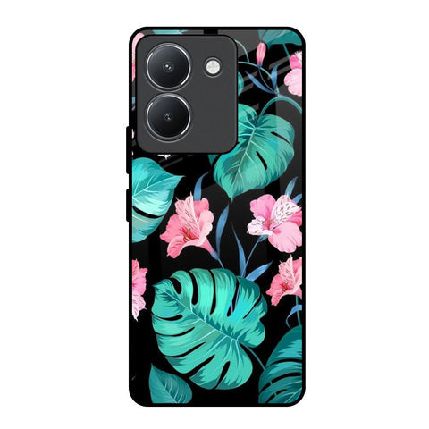 Tropical Leaves & Pink Flowers Glossy Case for Vivo Y36