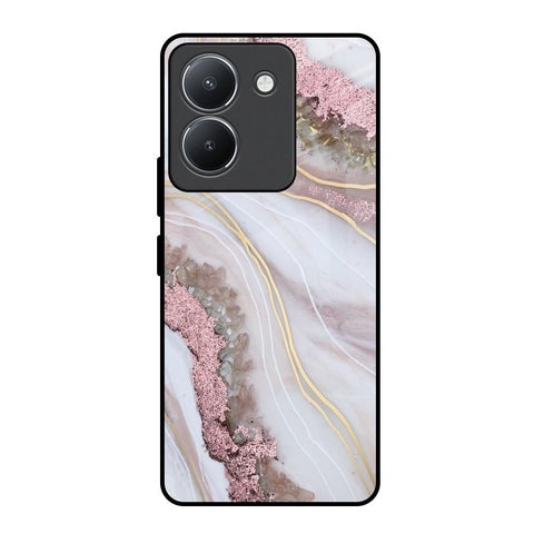 Pink & Gold Gllitter Marble Glossy Case for Vivo Y36