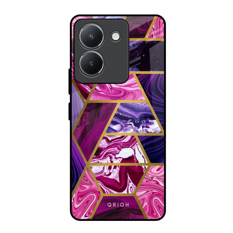 Electroplated Geometric Marble Glossy Case for Vivo Y36