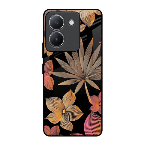 Lines Pattern Flowers Glossy Case for Vivo Y36