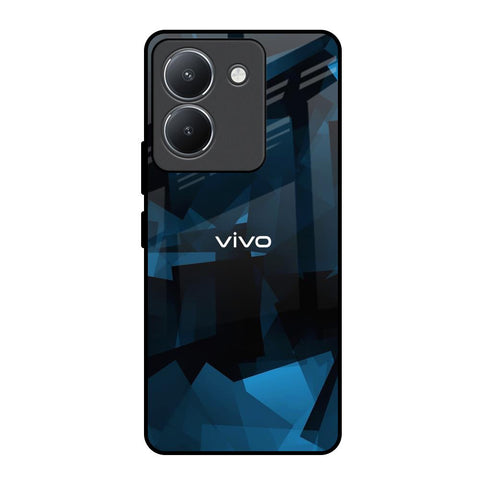 Polygonal Blue Box Glossy Case For Vivo Y36