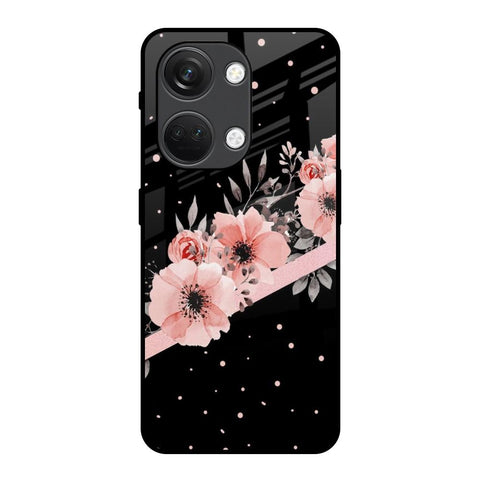 Floral Black Band Glossy Case For OnePlus Nord 3 5G