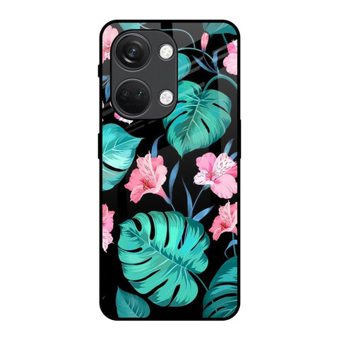 Tropical Leaves & Pink Flowers Glossy Case for OnePlus Nord 3 5G
