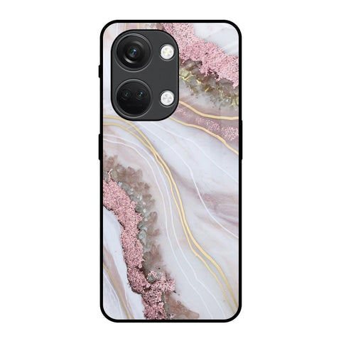 Pink & Gold Gllitter Marble Glossy Case for OnePlus Nord 3 5G