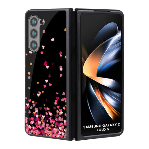 Heart Rain Fall Glossy Case for Samsung Galaxy Z Fold5 5G
