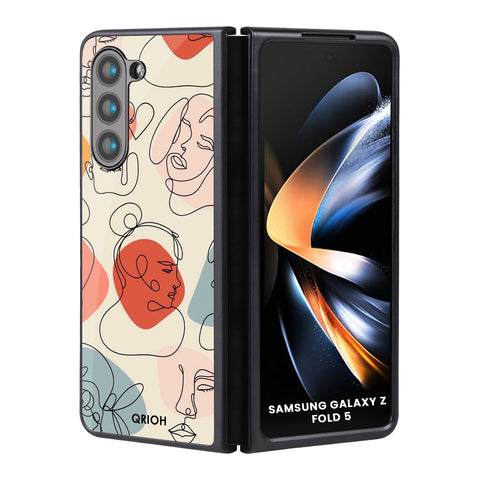 Abstract Faces Glossy Case for Samsung Galaxy Z Fold5 5G