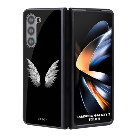 White Angel Wings Glossy Case for Samsung Galaxy Z Fold5 5G