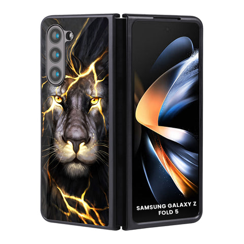 Golden Grey Lion Glossy Case for Samsung Galaxy Z Fold5 5G