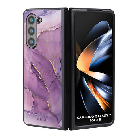 Purple Gold Marble Glossy Case for Samsung Galaxy Z Fold5 5G