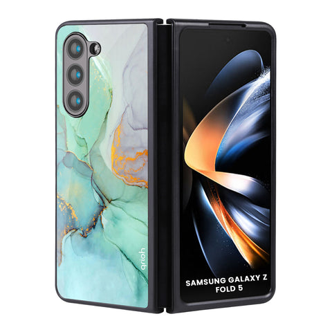 Green Marble Glossy Case for Samsung Galaxy Z Fold5 5G