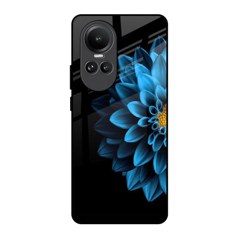Half Blue Flower Glossy Case for Oppo Reno10 5G