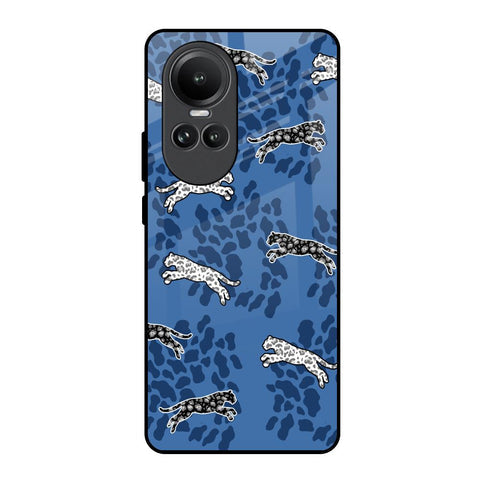 Blue Cheetah Glossy Case for Oppo Reno10 5G