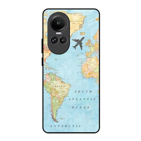 Travel Map Glossy Case for Oppo Reno10 5G