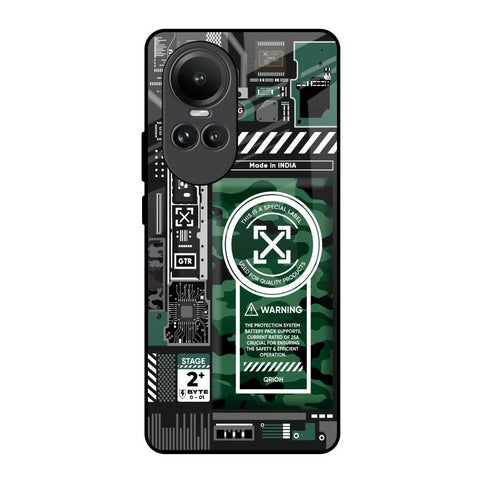 Green Camo Circuit Glossy Case for Oppo Reno10 5G