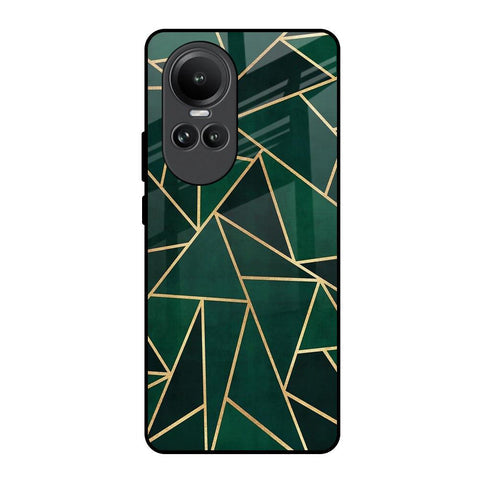Abstract Green Glossy Case For Oppo Reno10 5G