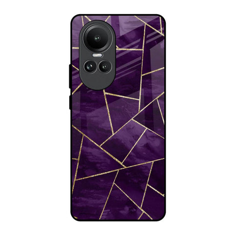 Geometric Purple Glossy Case For Oppo Reno10 5G