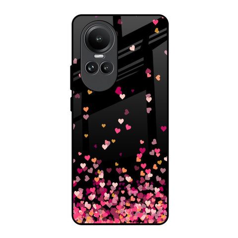 Heart Rain Fall Glossy Case For Oppo Reno10 5G