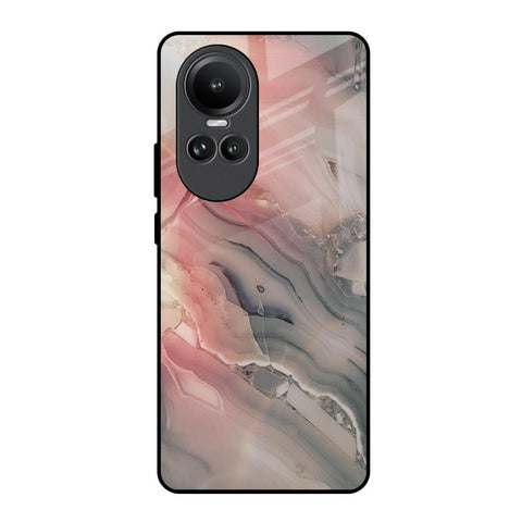 Pink And Grey Marble Glossy Case For Oppo Reno10 5G