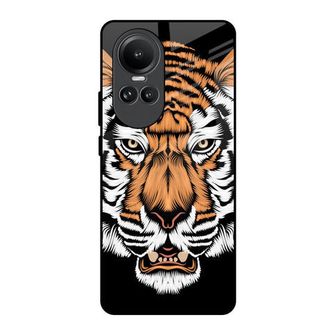 Angry Tiger Glossy Case For Oppo Reno10 5G