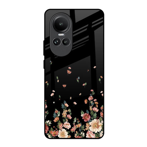 Floating Floral Print Glossy Case for Oppo Reno10 5G