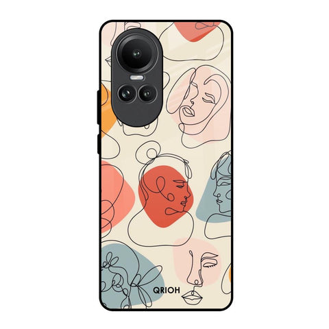 Abstract Faces Glossy Case for Oppo Reno10 5G