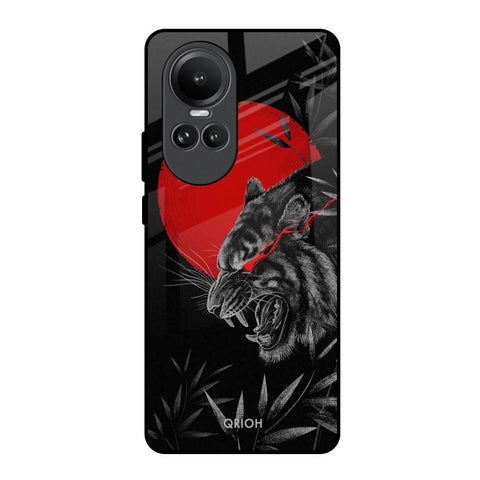 Red Moon Tiger Glossy Case for Oppo Reno10 5G