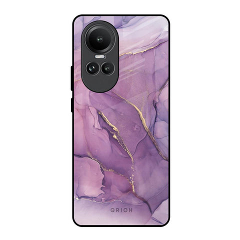 Purple Gold Marble Glossy Case for Oppo Reno10 5G