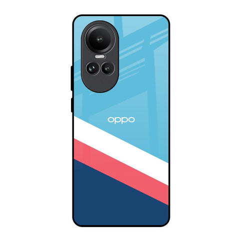 Pink & White Stripes Glossy Case For Oppo Reno10 5G