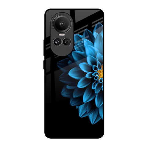 Half Blue Flower Glossy Case for Oppo Reno10 Pro 5G