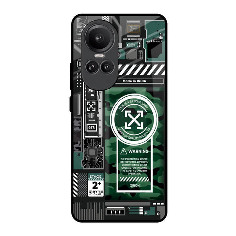 Green Camo Circuit Glossy Case for Oppo Reno10 Pro 5G