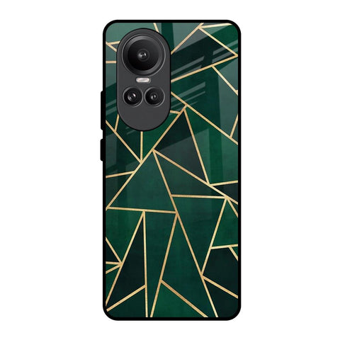 Abstract Green Glossy Case For Oppo Reno10 Pro 5G
