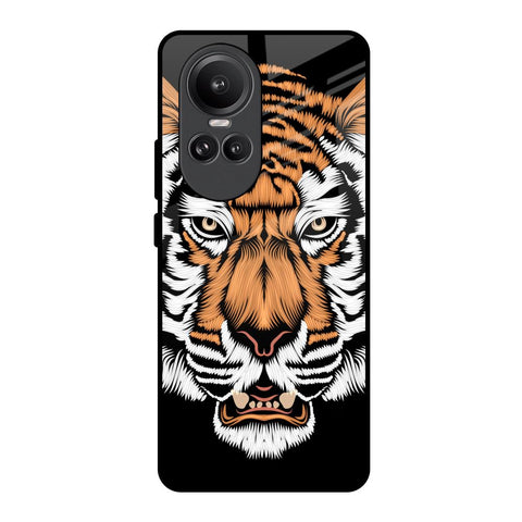 Angry Tiger Glossy Case For Oppo Reno10 Pro 5G