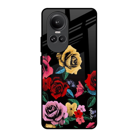 Floral Decorative Glossy Case For Oppo Reno10 Pro 5G