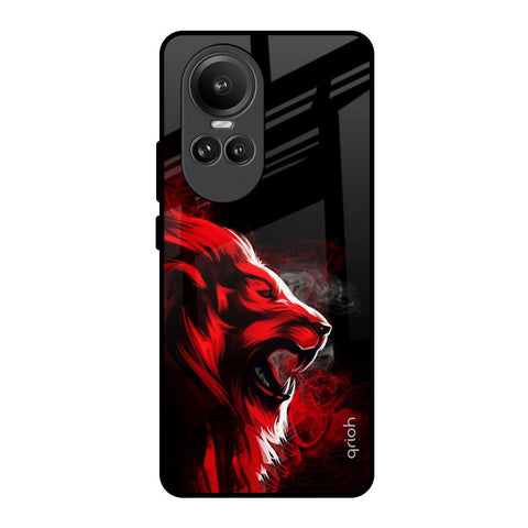 Red Angry Lion Glossy Case for Oppo Reno10 Pro 5G