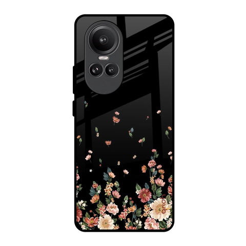 Floating Floral Print Glossy Case for Oppo Reno10 Pro 5G