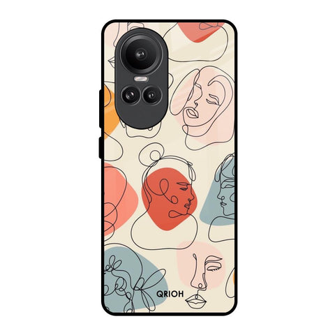 Abstract Faces Glossy Case for Oppo Reno10 Pro 5G