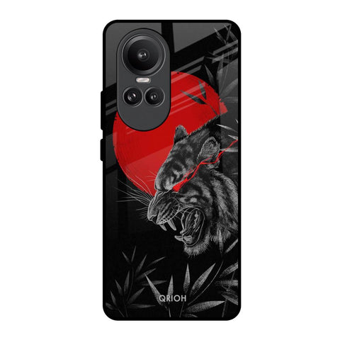 Red Moon Tiger Glossy Case for Oppo Reno10 Pro 5G
