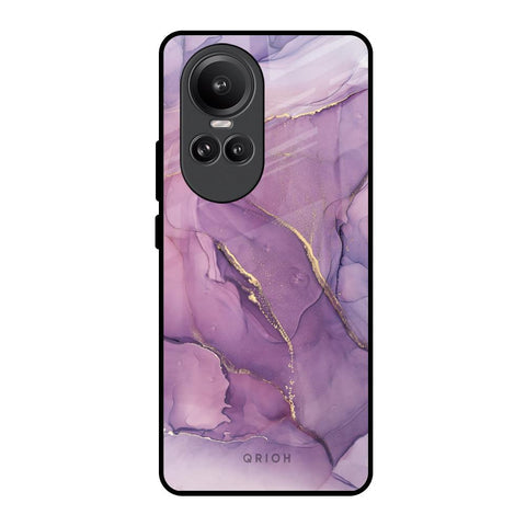Purple Gold Marble Glossy Case for Oppo Reno10 Pro 5G