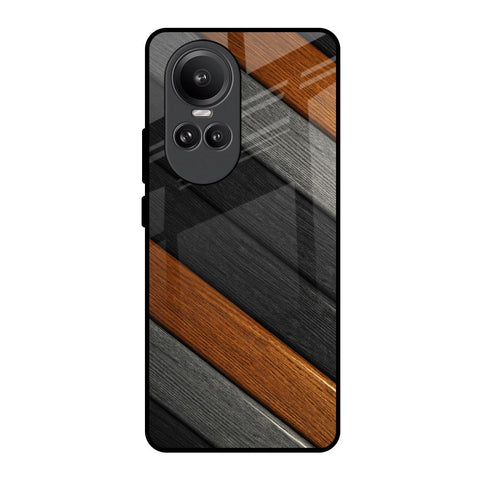 Tri Color Wood Glossy Case for Oppo Reno10 Pro 5G
