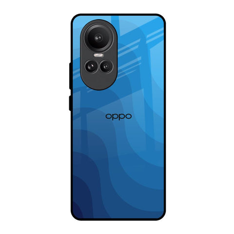 Blue Wave Abstract Glossy Case for Oppo Reno10 Pro 5G