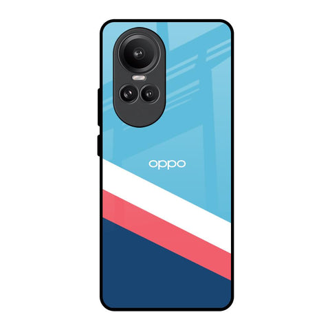 Pink & White Stripes Glossy Case For Oppo Reno10 Pro 5G