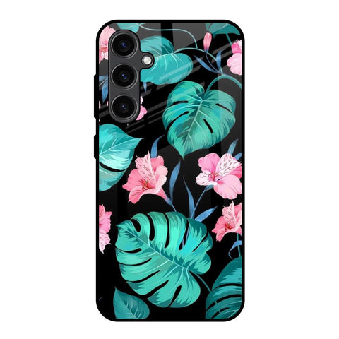 Tropical Leaves & Pink Flowers Glossy Case for Samsung Galaxy S23 FE 5G