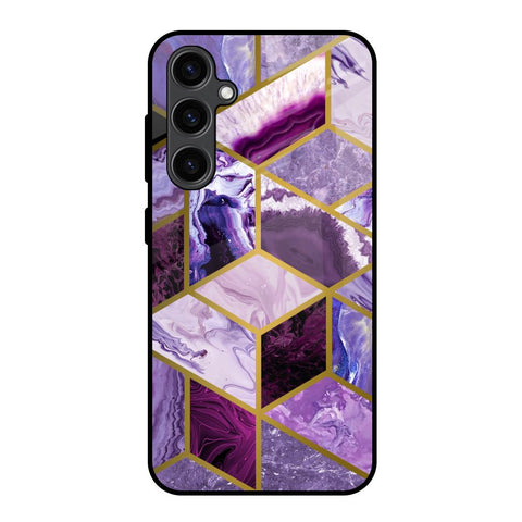 Purple Rhombus Marble Glossy Case for Samsung Galaxy S23 FE 5G